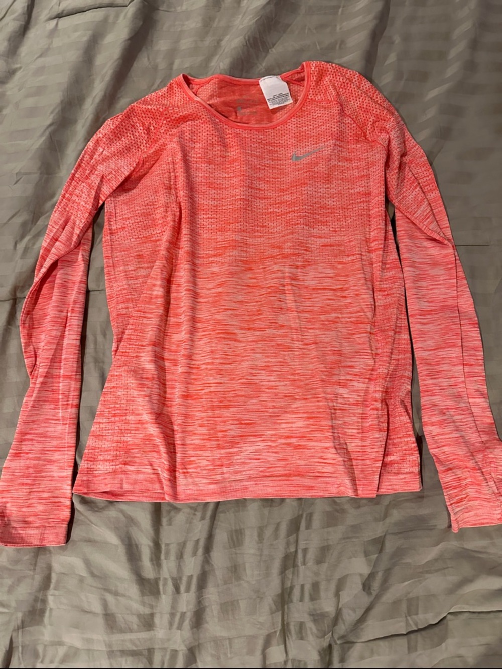 Nike Long Sleeve Heathered Orange Performance Top